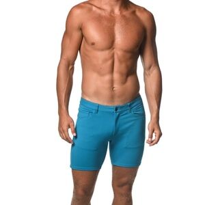 ST33LE STAR SAPPHIRE 5" INSEAM STRETCH KNIT JEANS SHORTS